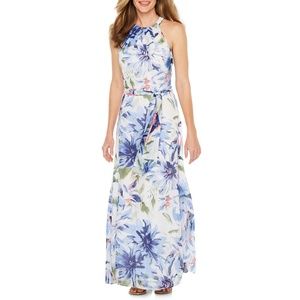 Chiffon flowery maxi dress